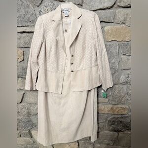NWT Just In Thyme LTD Vintage Y2K Beige Dress Jacket Suede Like Feel Sz 20W AS